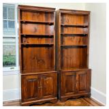 (2PC) PAIR PLYMWOOD SUGARHILL PINE BOOKCASES | Each with three adjustable open shelves over double c