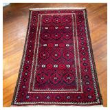 IRANIAN PATTERNED RUG | Overall pattern on a red field. - l. 79 x w. 43.5 in 