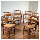 (6PC) HITCHCOCK STYLE DINING CHAIRS | Including 4 armchairs and 2 dining chairs with turned wood bac
