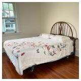 WOODEN QUEEN HEADBOARD | Unusual wooden headboard with spokes. - l. 54 x h. 49.5 in 