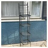 OUTDOOR PLANTER SHELF | 4-level outdoor metal shelving unit perfect for holding plants. - l. 11.5 x 