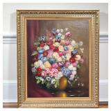 FRANK LINNELL STILL LIFE | “Colorful bouquet”. Oil on canvas. 30in x 24in. Showing colorful bouquet 