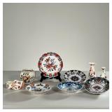 (9PC) MAKKUM AND DELFT | Including 5 small plates/dishes, two bud vases, a lobed vase, and a small s