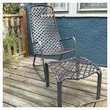 BROWN JORDAN ROCKER & OTTOMAN | Bent tube aluminum frame with woven strap body outdoor rocker and fo