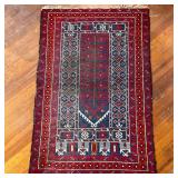 PERSIAN STYLE GEOMETRIC RUG | Having deep blue background in center with geometric shapes and border