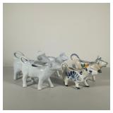 (5PC) COW CREAMERS | Including 5 creamer pitchers in the shape of a cow figurine, 2 hand-painted wit