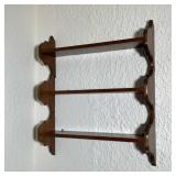 (3PC) CONFORMING WALL SHELVES | Small wooden wall shelf with three independent tiers that fit togeth
