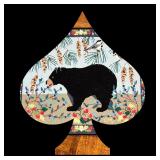 AZTEC STYLE MEDALLION RUG | Boxy geometric interior feuding with a diamond pattern around the side. 