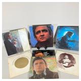 (6PC) JOHNNY CASH VINYL RECORDS COLLECTION | (KCS 9943), (SUN-2-118), (SUN 105), (GP 29), (CS 9827) 