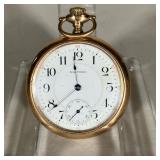 WALTHAM 14K GOLD FILL POCKET WATCH | Waltham GF Pocket Watch, 17 Jewels, Guaranteed 25 years J. Boss