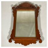 CHIPPENDALE MIRROR TIGER MAPLE | A small Tiger Maple Chippendale style mirror made by the Loomis Bro
