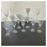 (10PC) LENOX FIRELIGHT CLEAR STEMWARE | Ten Lenox Firelight Clear Blown Glass Wines. Pattern is disc