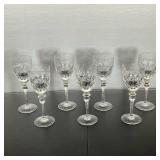 (7PC) ROGASKA GALLIA WINE GLASSES | Rogaska wine glasses in the Gallia pattern. Grey & polished cut 