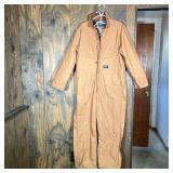 VINTAGE WALLS BLIZZARD PRUF COVERALLS | Blizzard Pruf work suit in tan canvas denim with quilted ins