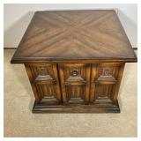 (2PC) ITALIAN PROVINCIAL LOW & END TABLES | Two Vintage matching tables. A low/coffee table with cab