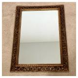 GOLD FRETWORK MIRROR | Open fretwork design Mirror in an aged gold finish. Mirror has loops to hang 