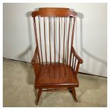 NICHOLS & STONE SPINDLE BACK ROCKER | A Vintage Maple Rocker with contour seat and back, branded “Ni