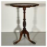 BRANDT FURNITURE CANDLE STAND | Nice small oval shaped top candle stand with spiral turnings by Bran