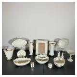 (17PC) LARGE LENOX LOT | A large group of seventeen pieces of Lenox. One Green Mark USA Fancy Oval g