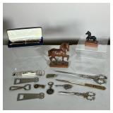 BALLENTINE BOTTLE OPENERS, ALVA MUSEUM REPLICA & STRATFORD PEN SET | Vintage Lot Including: (1) W. u