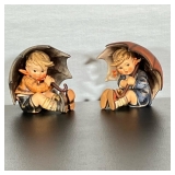 (2PC) HUMMEL UMBRELLA BOY & GIRL 5" | Umbrella Boy 152/A/11 5” TMK 5 1972-1979 Umbrella Girl 152/B/1
