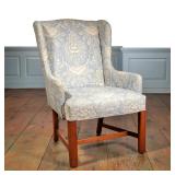 EMBOSSED EMBROIDERED WING CHAIR | l. 29 x w. 26 x h. 38 in 