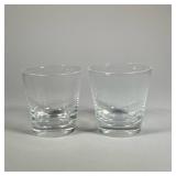 PAIR STEUBEN LOW BALL GLASSES | both signed "Steuben". - h. 3.75 x dia. 3.5 in 