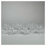 (6PC) STEUBEN "AIR TWIST" GLASSES | Blown with twisted stems, each signed "Steuben". - h. 3.75 in 