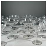 (16PC) BACCARAT STEMWARE | Including 11 champagne coupes and 5 cordial glasses. - h. 5 x dia. 4 in (
