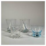 (4PC) MISC. GLASSES | Including two glasses painted with sailing ships, plus a glass with etched whe