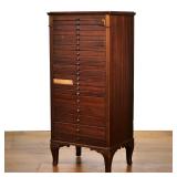 ANTIQUE DENTAL CABINET | Graduated numbered drawers. - l. 12 x w. 19 x h. 40 in 