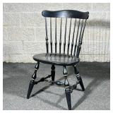 NICHOLS & STONE BLACK PAINTED SIDE CHAIR | l. 17 x w. 18 x h. 33 in 