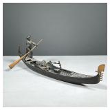 RIGORDO DI VENEZIA METAL FIGURE | Gondolieri on his gondolier. - l. 18.5 in 