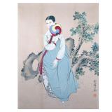 JAPANESE MIXED MEDIA PAINTING | 24 x 18 in. Sight. - w. 22.5 x h. 28.5 in 
