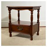 PINE SHOP NIGHTSTAND | Bedside table with an open shelf over a single drawer. - l. 20.5 x w. 16.25 x