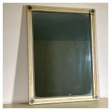 FRENCH STYLE WALL MIRROR | Country chic painted wall mirror, heavy! - w. 25.25 x h. 33 in (overall) 