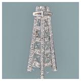 DIAMOND & PLATINUM OIL DERRICK PENDANT / PIN |
