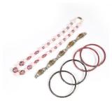 (6pc) CLOISONNE & OTHER JEWELRY | Including a set of four Chinese cloisonne bangle bracelets (dia, 3