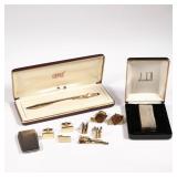 DUNHILL, CROSS, & OTHER | Including a Dunhill lighter in original box, a Cross 14k gold-filled pen i