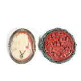 (2pc) ANTIQUE PENDANTS | Including a shell-carved cameo of a lady wearing a necklace with a melee di