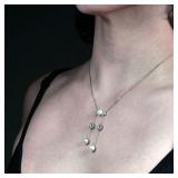 J.E. CALDWELL NATURAL PEARL & DIAMOND NECKLACE | Designed as central plaque mounting a natural butto