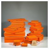 COLLECTION HERMES BOXES | A large collection of many-sized Hermes boxes - longest 15.25 in. - l. 14 