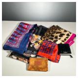 (7PC) LADIES COUTURE | Including a Kate Spade Wallet, and Alviero Martini coin purse, scarves and a 