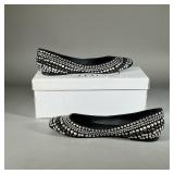 (NEW) STEVE MADDEN STUDDED FLATS | Kuddos Black/Solver studded flats. Size 9.