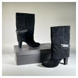 (NEW) TAHARI BLACK SUEDE HEELS | Black suede heels. Size 9.
