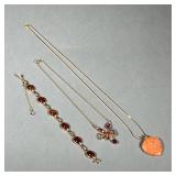 (3PC) GOLD-TONE JEWELRY | Including a Sarah Cov tiger