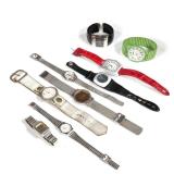 (9PC) GROUP WATCHES | Including a Met Museum hieroglyphic face watch, a Locman Italy Sport watch, a 
