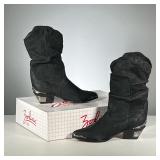 [NWT] ZODIAC LEATHER BOOTS | Zodiac "Savage" black leather boots with high heel and metal hardware, 