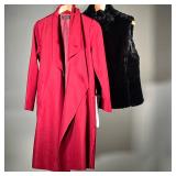 MIXED WOMEN’S WINTER WARE (NWT) | Includes: Express black faux fur vest (M) and red Chicwish light j