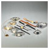 ASSORTED WATCHES | Multiple watches made of various materials including Stainless steel, wood, & lea